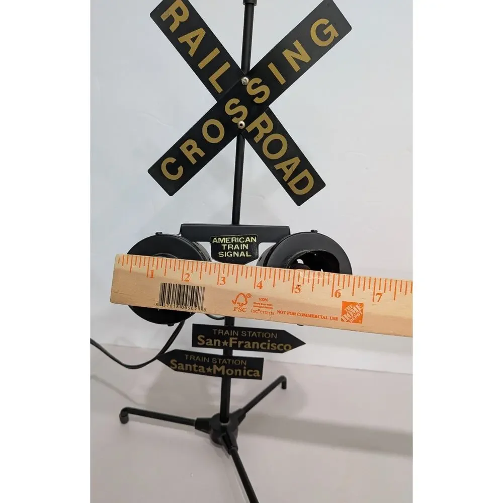 Vintage Train Railroad Crossing Signal Toy Flashing Red Lights Only